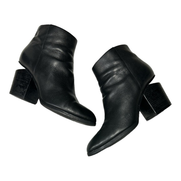 Alexander Wang Gabi Black Ankle Boots Silver Sliced  Heel Sz 40 - Picture 14 of 15